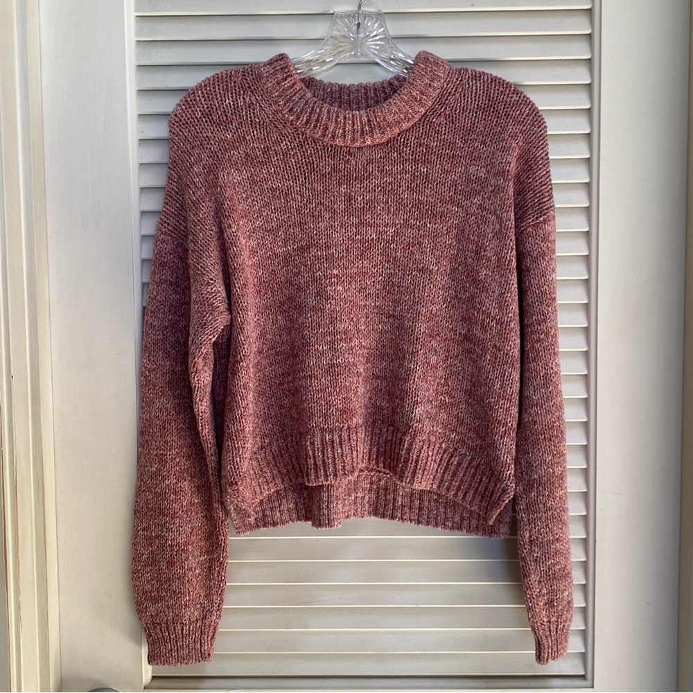 Madewell Pink Knit Cropped Sweater